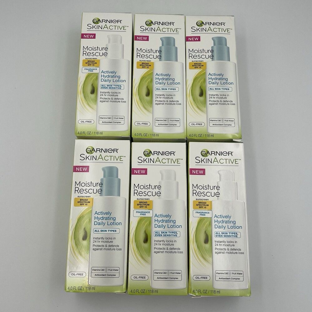 Garnier Skin Active Moisture Rescue SPF 15 Daily Lotion 6 Pack NEW Exp 08/17